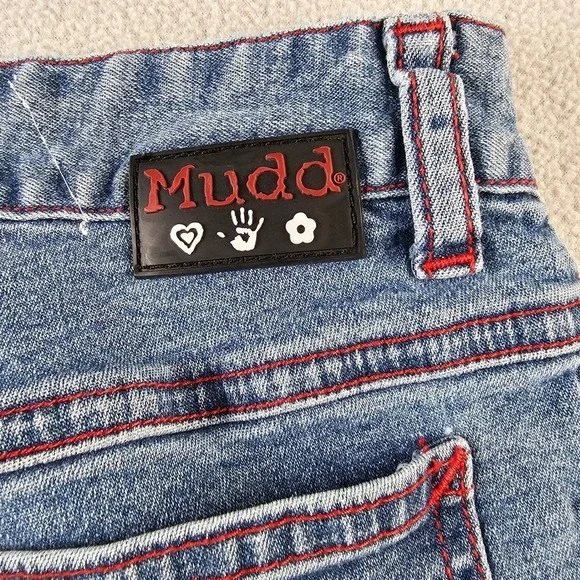 Y2K Mudd Jeans Bell Bottom Flare Denim pant Women's 28 Blue Wash Snap Button‎ - Picture 8 of 17